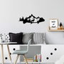 Wallity Mountain And Deer Escultura de Pared de Metal Negra